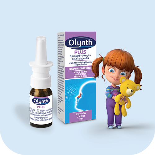 OLYNTH® Plus 0,5 mg/ml + 50 mg/ml nosní sprej, roztok pro děti od 2 let -  Lékárna.cz
