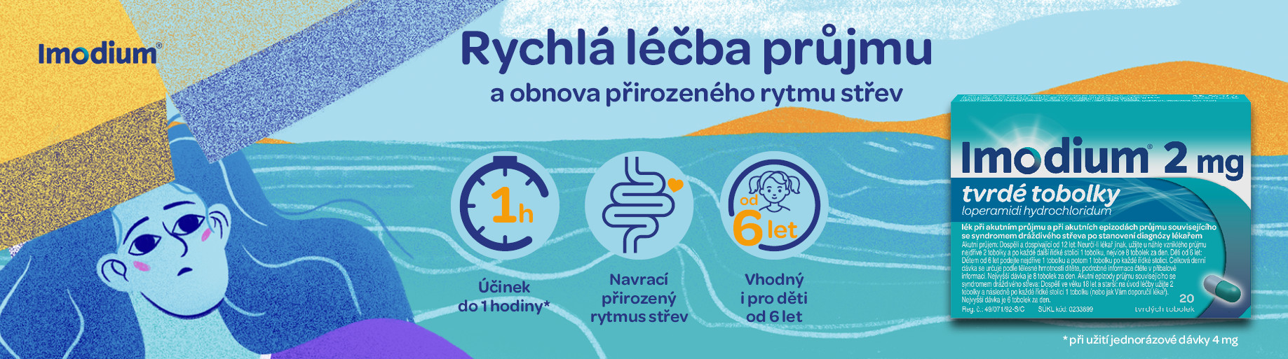 Obrázek IMODIUM® 2 mg tvrdé tobolky 20 kusů