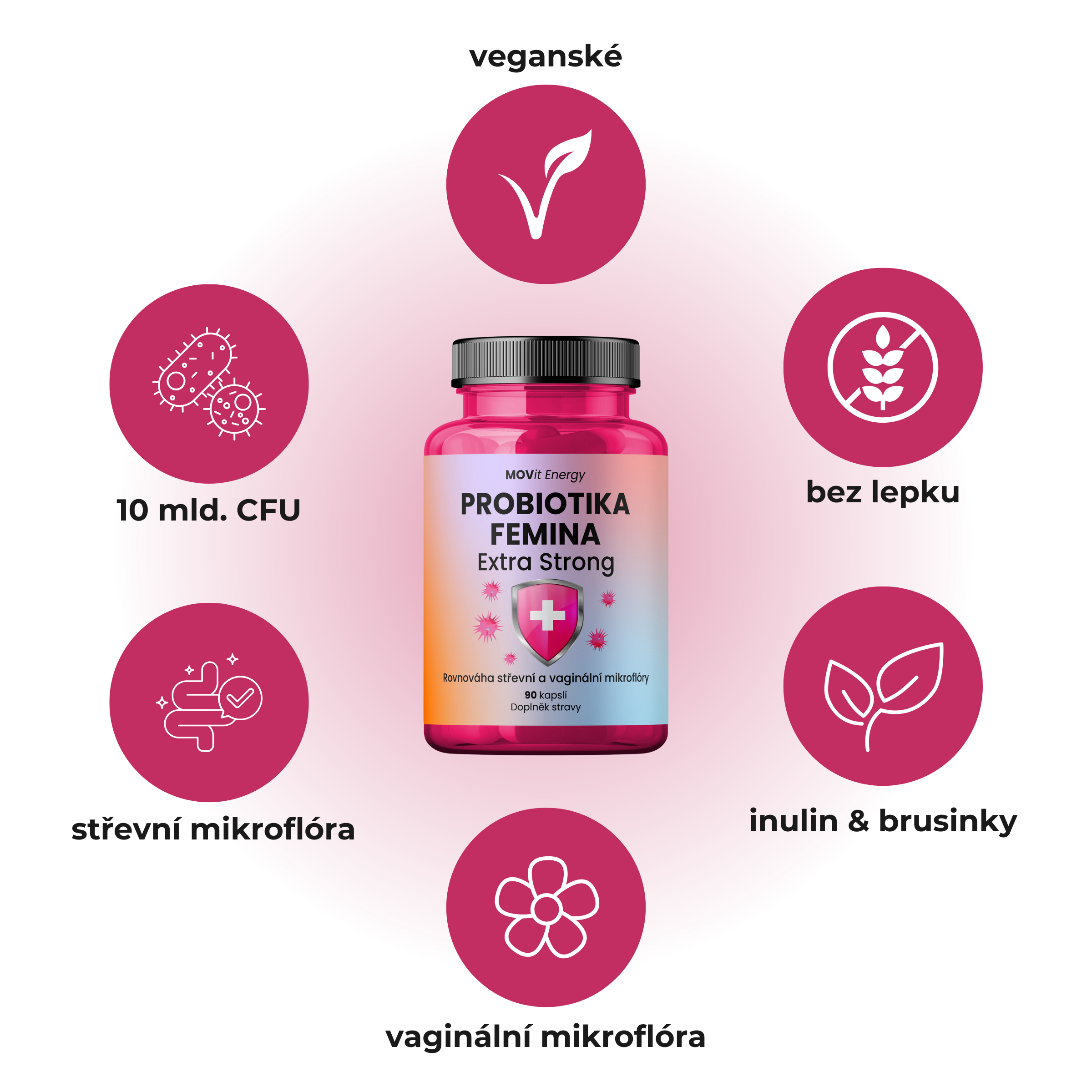 Obrázek MOVIT ENERGY Probiotika femina extra strong 90 kapslí (3)